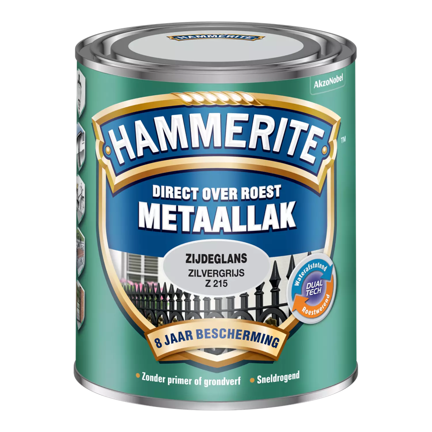 Hammerite Metaallak Zijdeglans Rm - Zilver Grijs - 0,75L-image