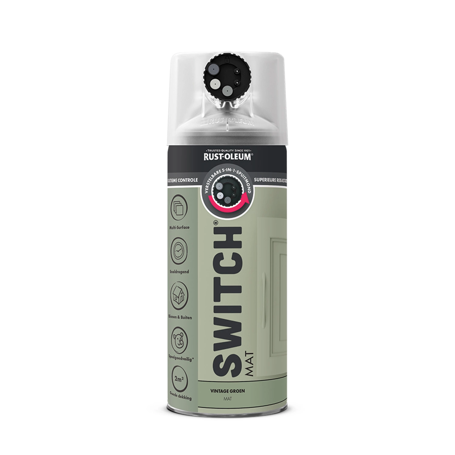 Rust-Oleum Switch Spuitlak - Mat Vintage Groen - 400ml-image