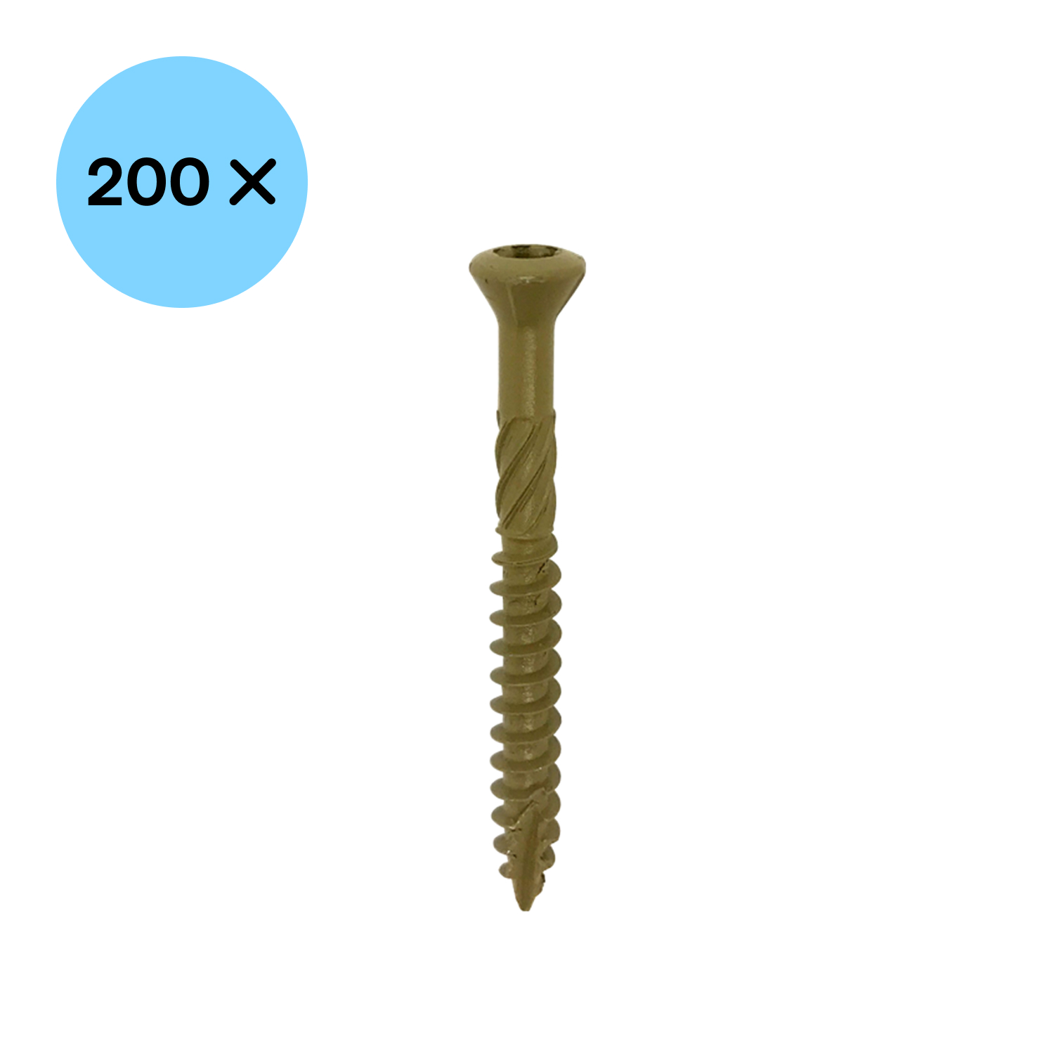 Woodies 61970371 Ultimate Vlonderschroef Gehard staal - TX25 - 5.0 x 40mm - Verzonken kop - Deeldraad - Verzinkt (200st)-image