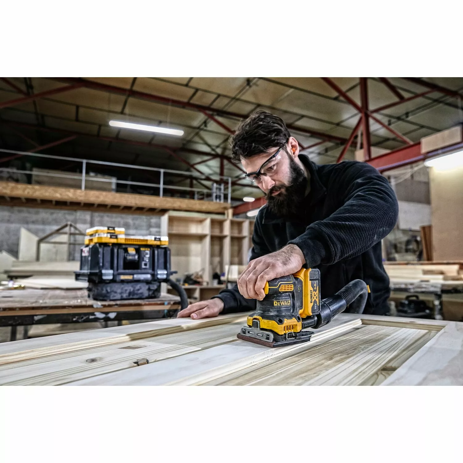 DeWALT DCW200NT 18V Li-ion XR accu vlakschuurmachine body in TSTAK - 140 x 115mm - koolborstelloos-image
