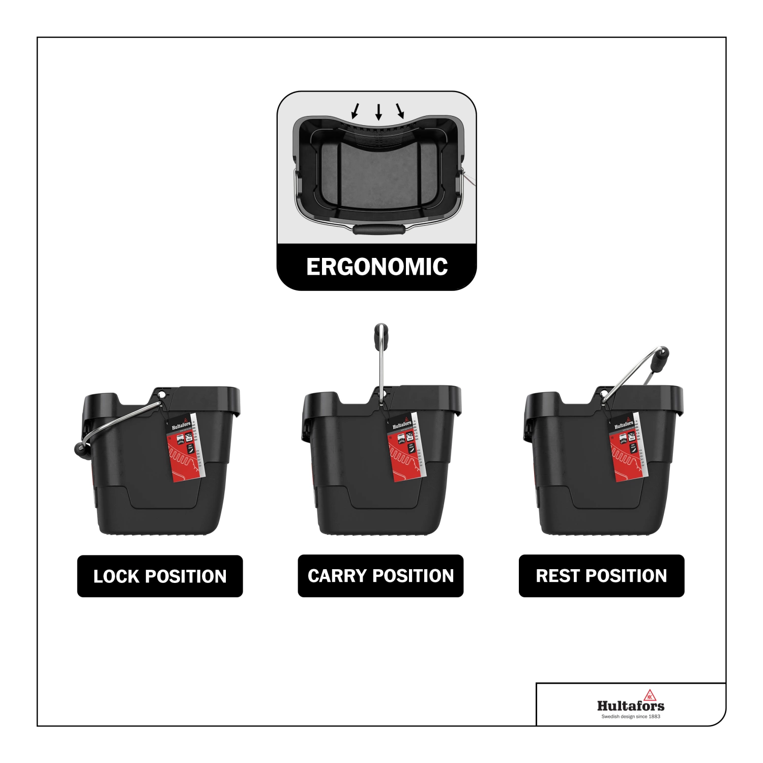 Hultafors TB-15 Tool Bucket Gereedschapsemmer - 15L - Zwart-image