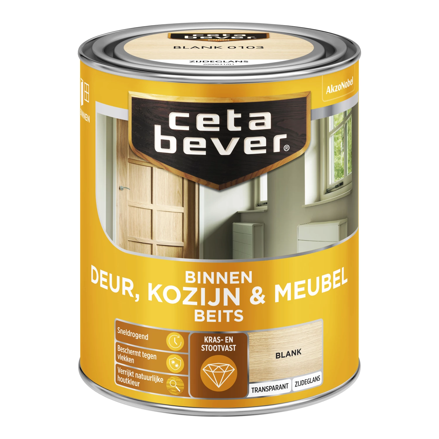 Cetabever Binnenbeits Deuren & Kozijnen Transparant Zijdeglans - Blank - 750ml-image