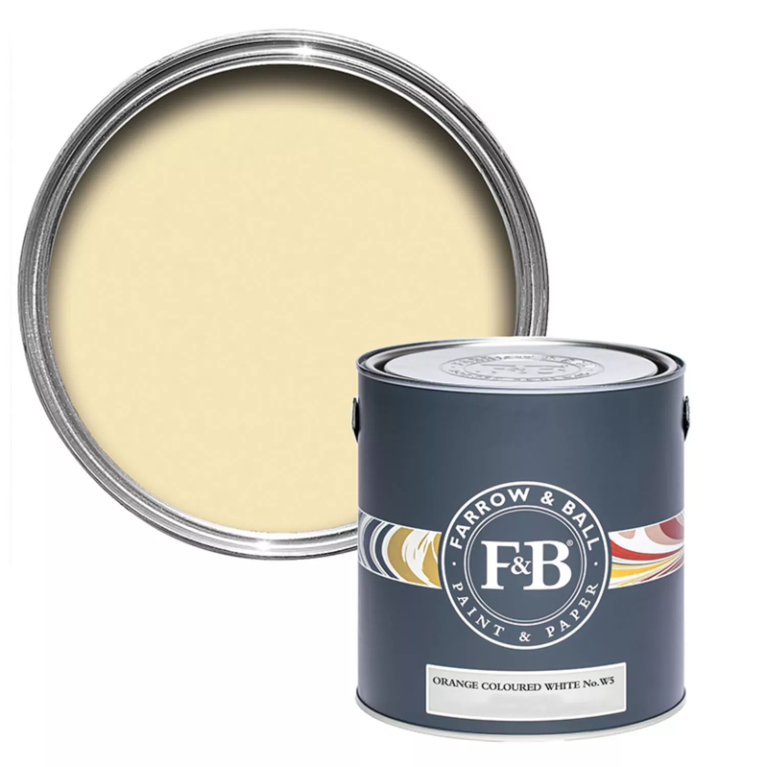 Farrow & Ball Modern Eggshell Orange coloured White No. W5 2.5L-image