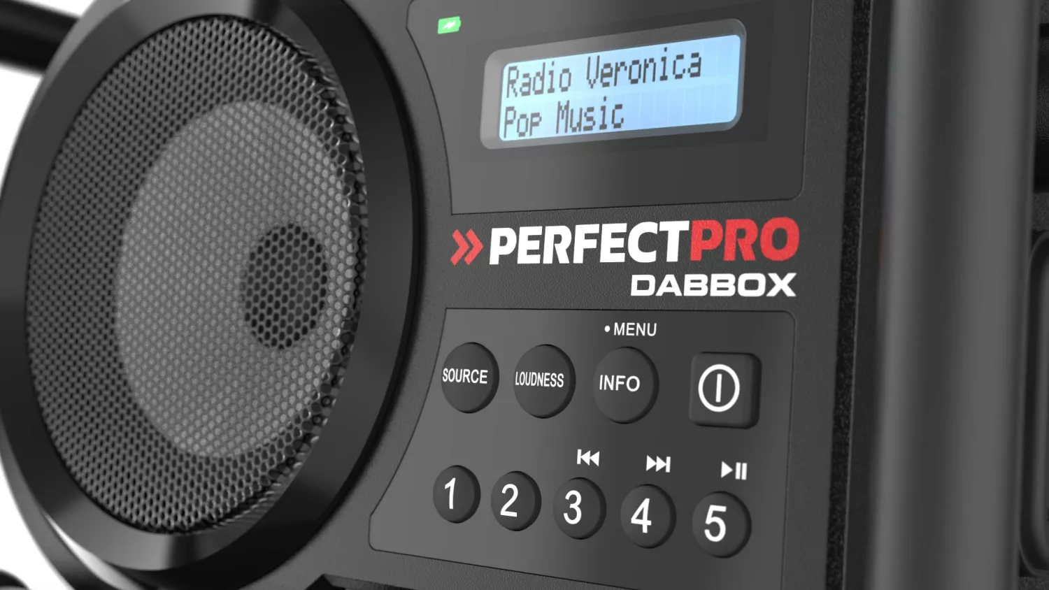 PerfectPro DBX3 DABBOX Bouwradio - FM RDS / DAB+ - AUX-in - bluetooth - werkt op netstroom en batterij