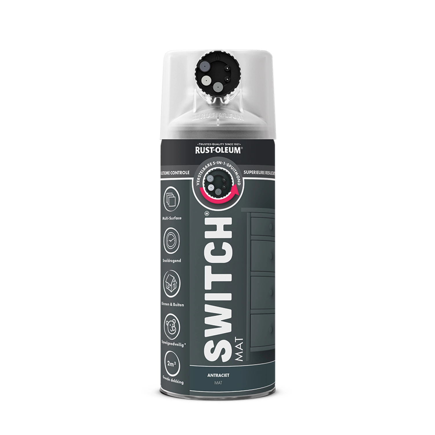 Rust-Oleum Switch Spuitlak - Mat Antraciet - 400ml-image