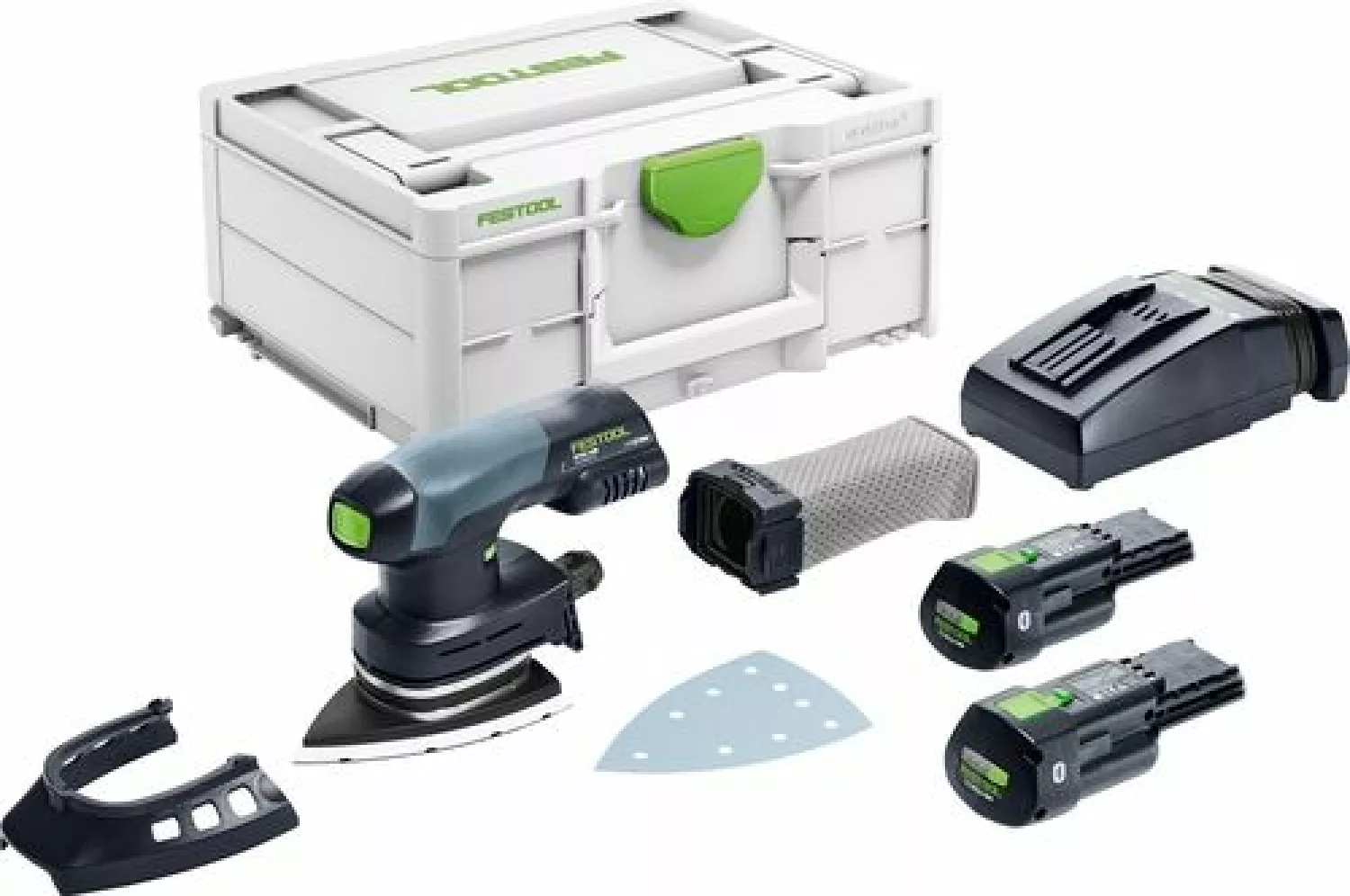 Festool DTSC 400 3,0 I-Plus 18V Li-Ion accu deltaschuurmachine set (2x 3,0Ah) in systainer - 100x150mm