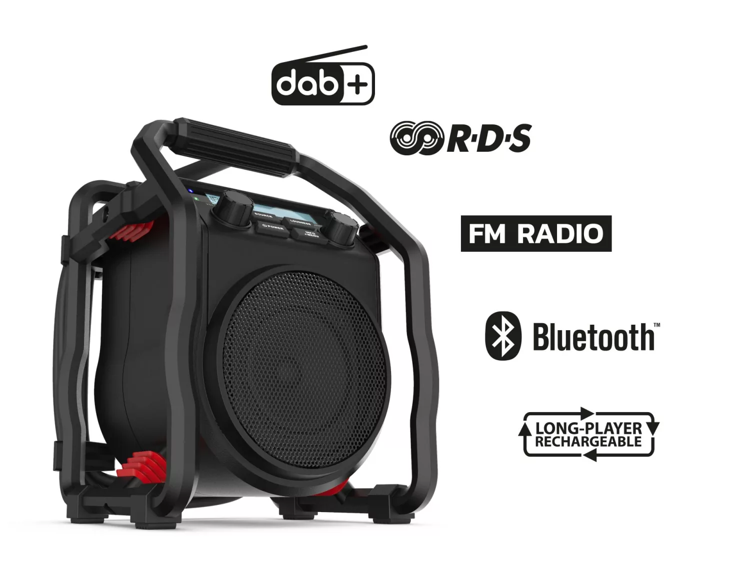 PerfectPro UBOX 400R2 Bouwradio - FM RDS / DAB+ - AUX-in - bluetooth - werkt op netstroom en batterij-image