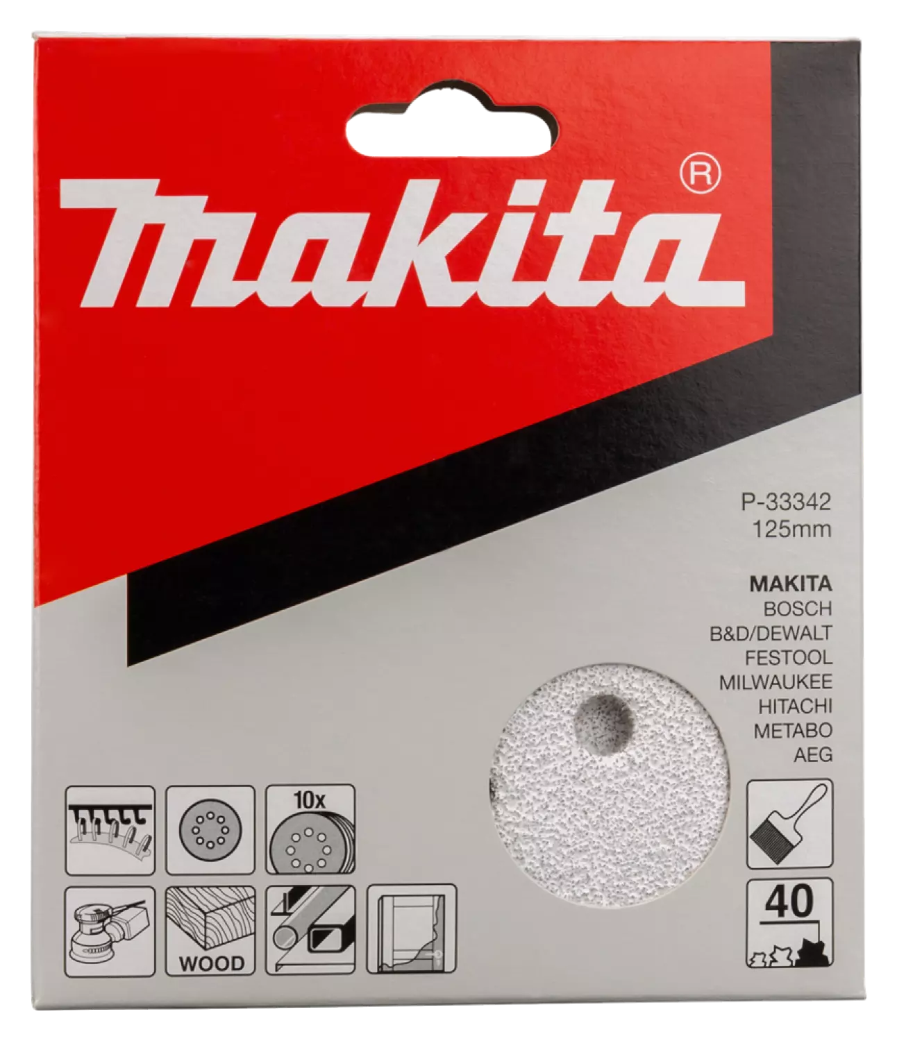 Makita P-33342 Schuurschijf White - K40 - 125mm (10st)-image