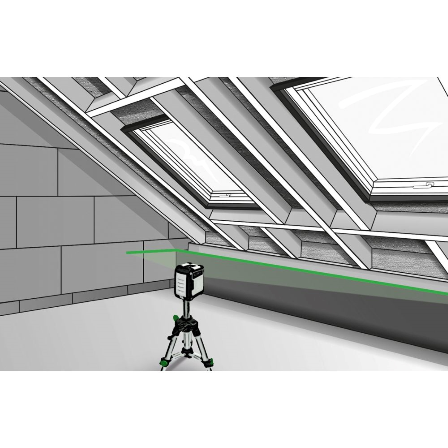 Laserliner 081.143A CompactCross-Laser Pro Kruislijnlaser met statief in koffer - 2 lijnen - Groen - 40m - Bluetooth-image