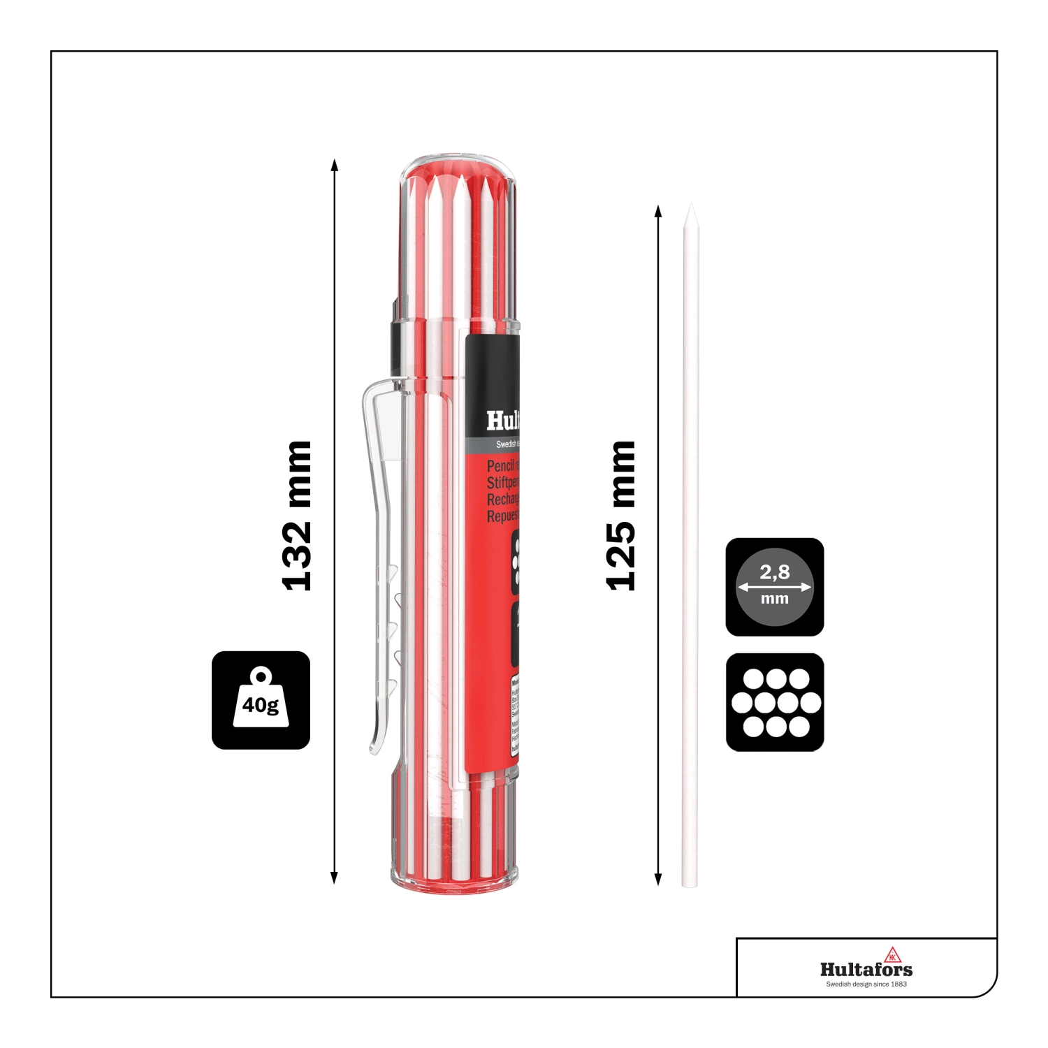 Hultafors HRD-W Markeerpotlood navulling (10st) - Wit-image