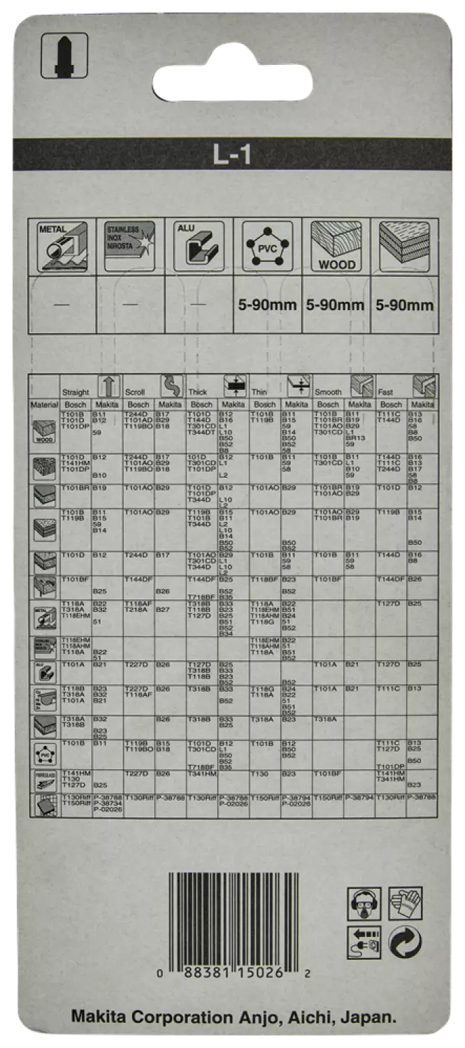 Makita A-86290 HCS Decoupeerzaagblad L1 - zuiver - Hout / Kunststof (5st)-image