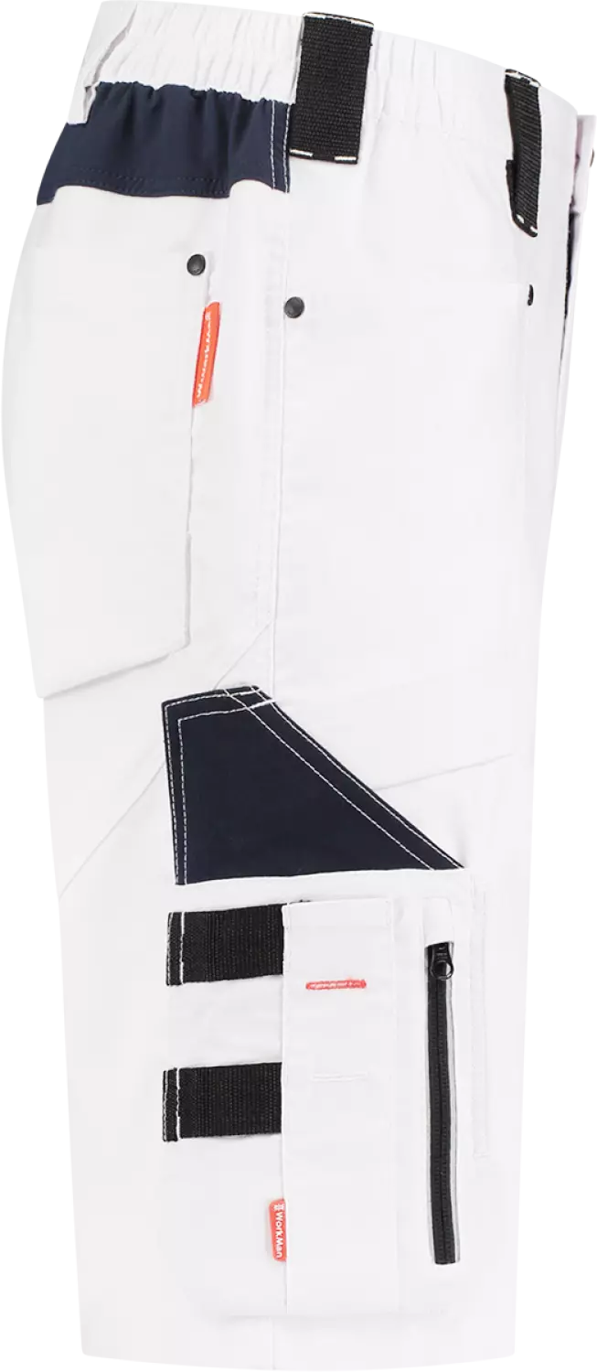 Workman 9003 STRETCH Bermuda Werkbroek - Wit / Navy - Maat 54 (38/34)-image