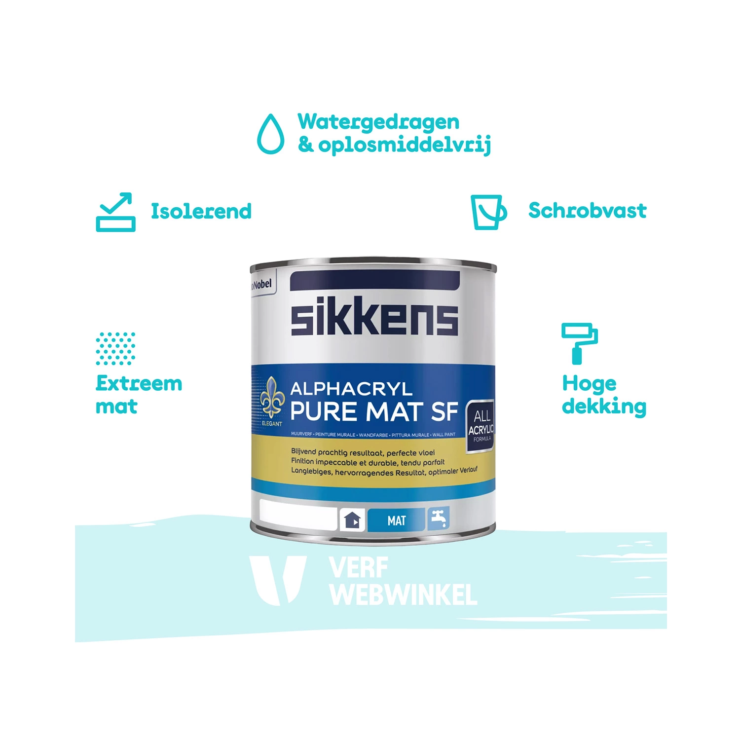 Sikkens Alphacryl Pure Mat SF - op kleur gemengd - 1L - muurverf-image
