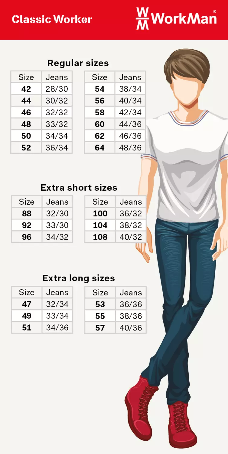 Workman 1004 Classic Worker ZIP OFF Werkbroek - Wit / Navy - Maat 56 (40/34)-image