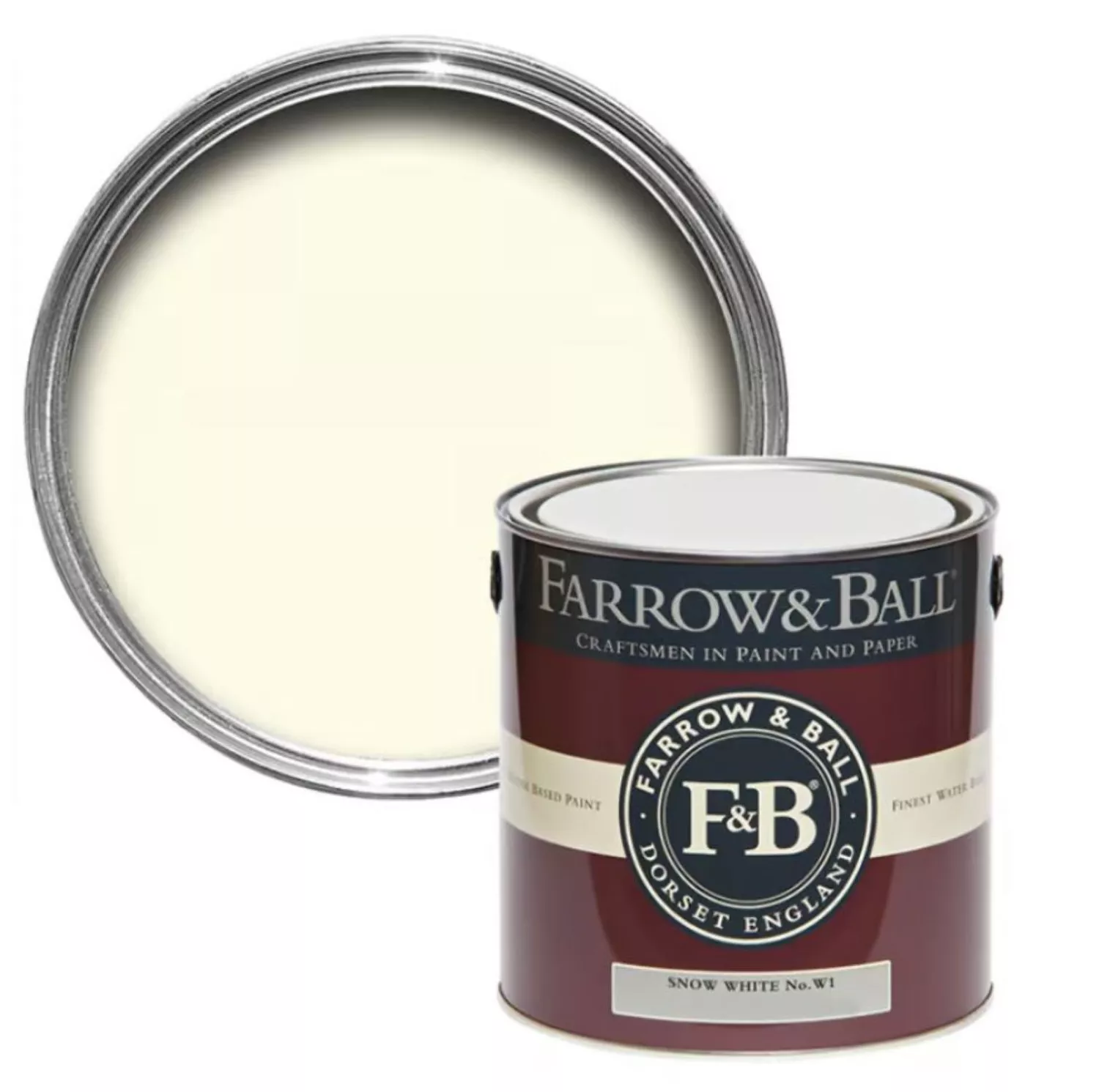 Farrow & Ball Flat Eggshell Snow White No.W1 - 2,5L-image