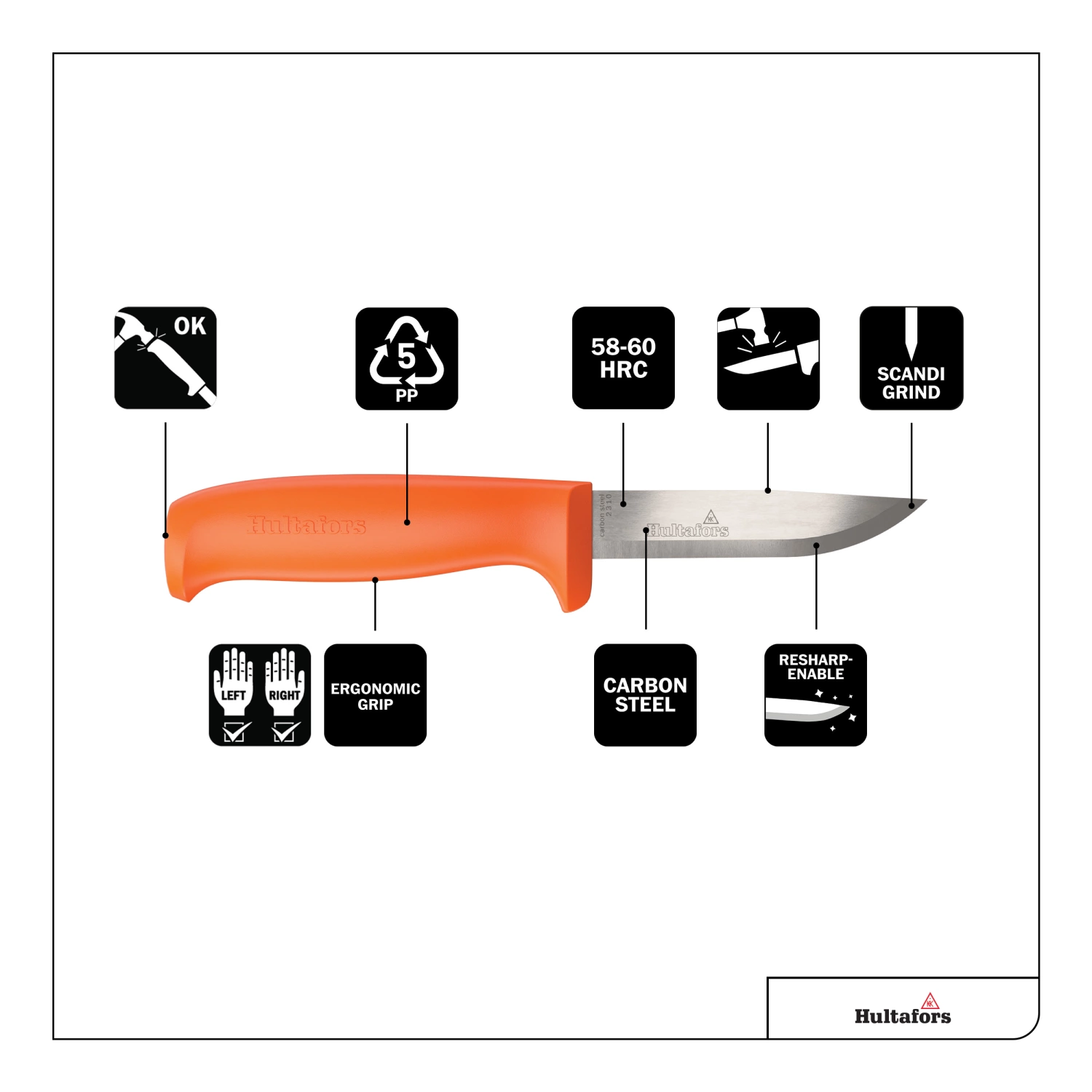 Hultafors HVK mes - Inclusief draagholster - 208mm-image
