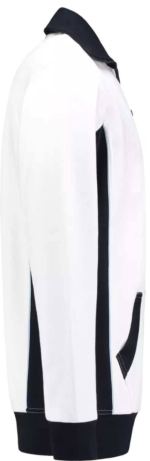 Workman 2701 Zipper Sweater - Wit / Navy - S-image