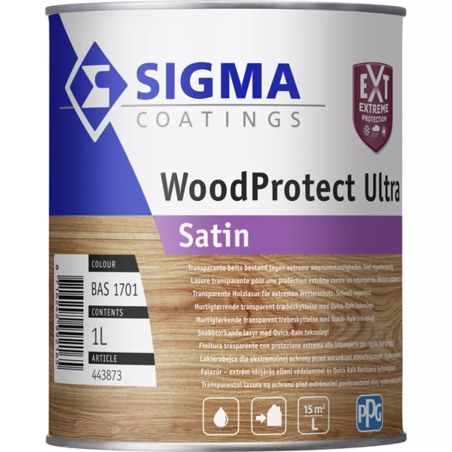 Sigma WOODPROTECT ULTRA SATINWB BASISIS Geel 1701 1L-image