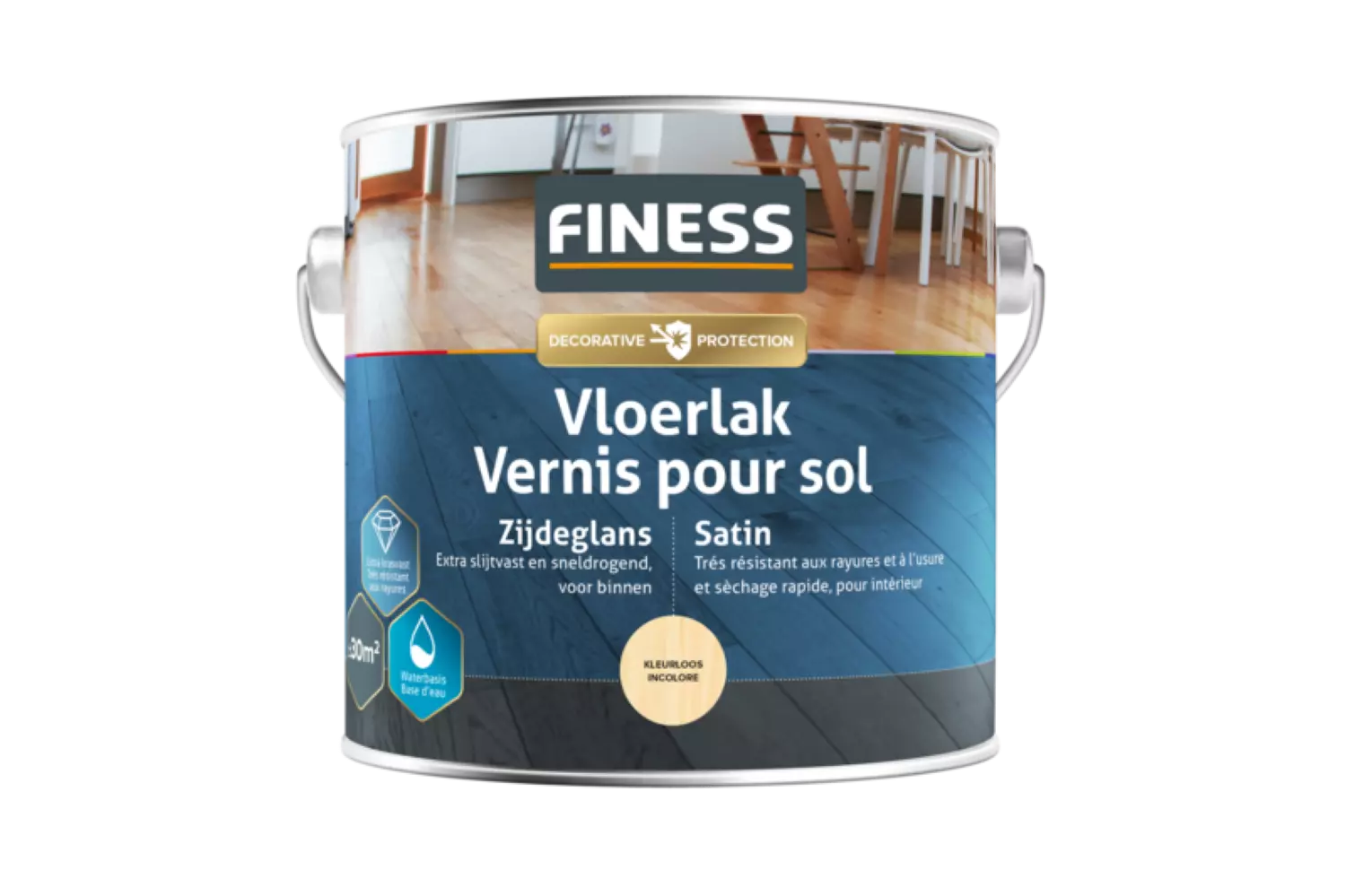 Finess Vloerlak Acryl - zijdeglans - Kleurloos - 750ML-image