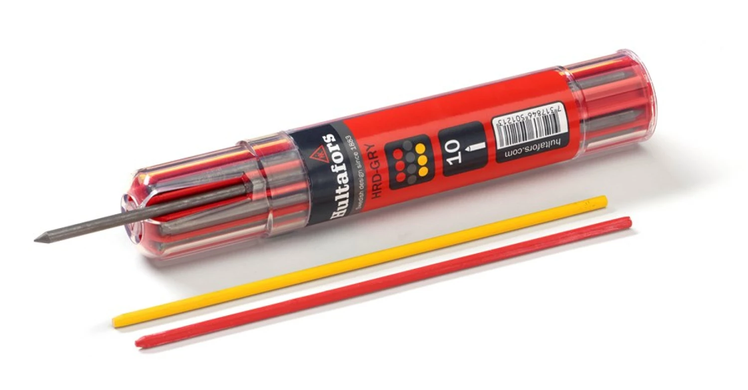 Hultafors HRD GRY Markeerpotlood navulling (10st) - Grijs, Rood en Geel-image