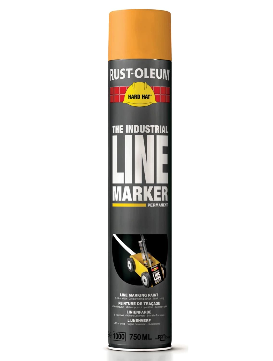 Rust-Oleum Hard Hat Lijnenverf Spuitbus - geel - 0,75L-image