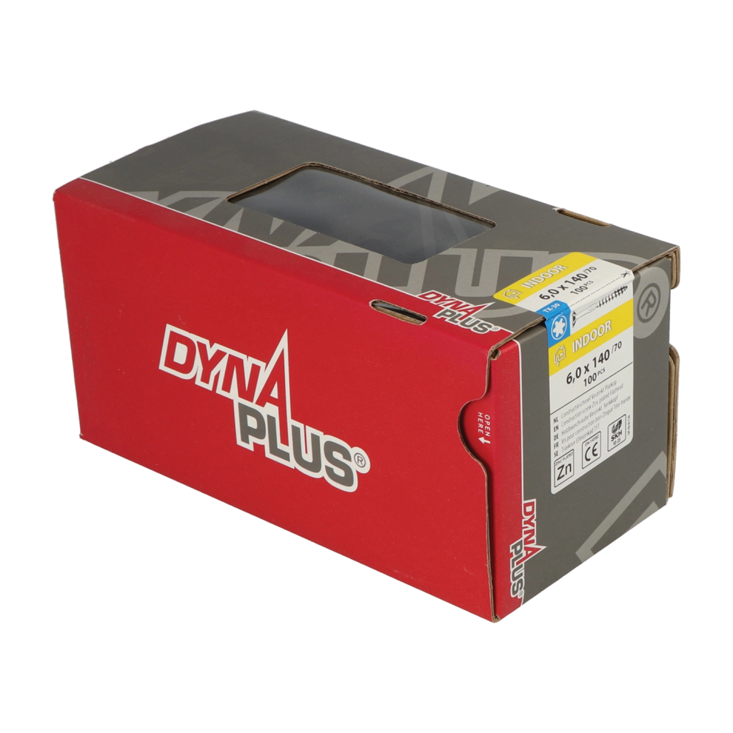 DynaPlus 0281.01.51001 Constructieschroef - TX30 - 6.0 x 140/70mm - Platkop - Deeldraad - Verzinkt (100st)-image