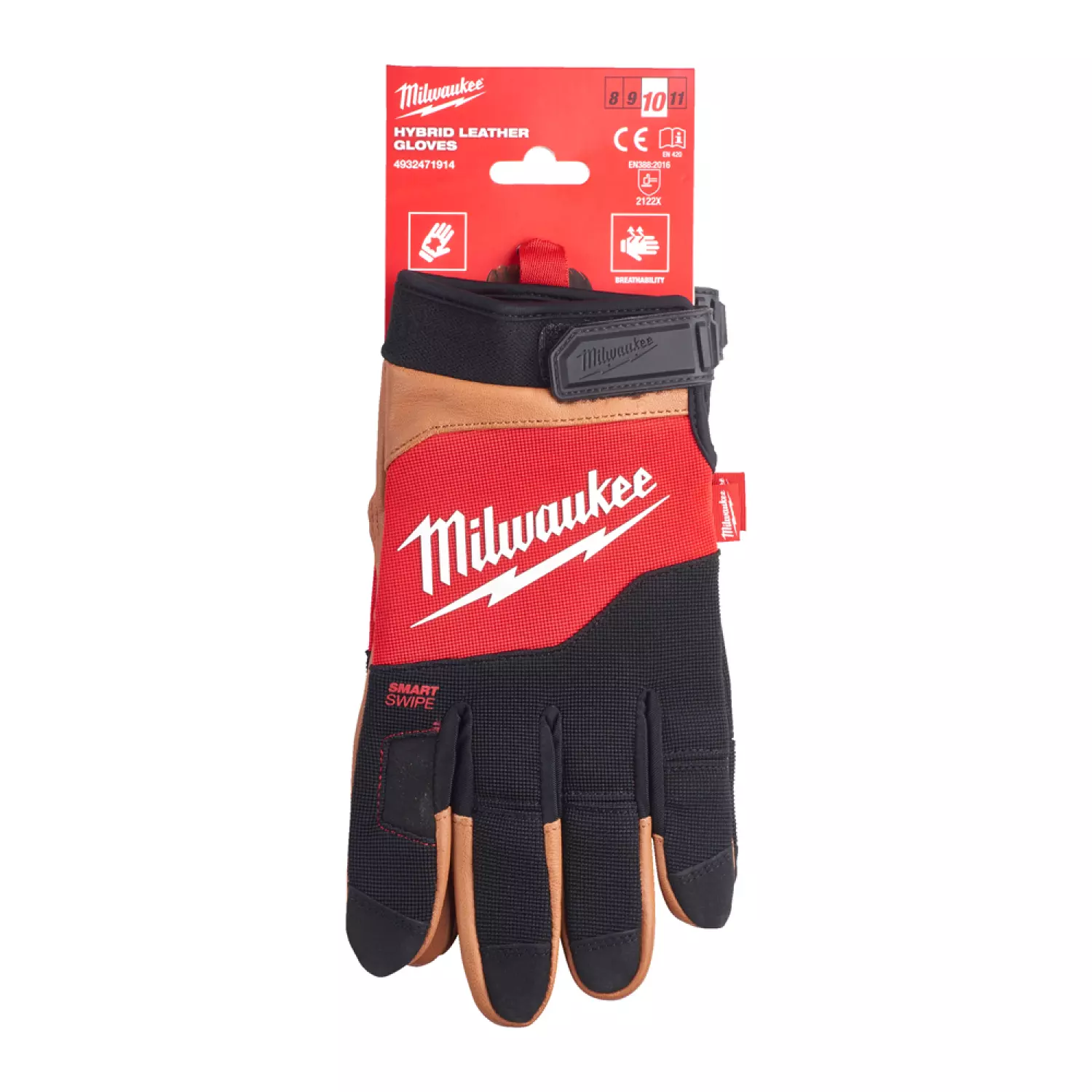 Milwaukee 4932471914 Hybrid werkhandschoenen - leer - 10/XL-image