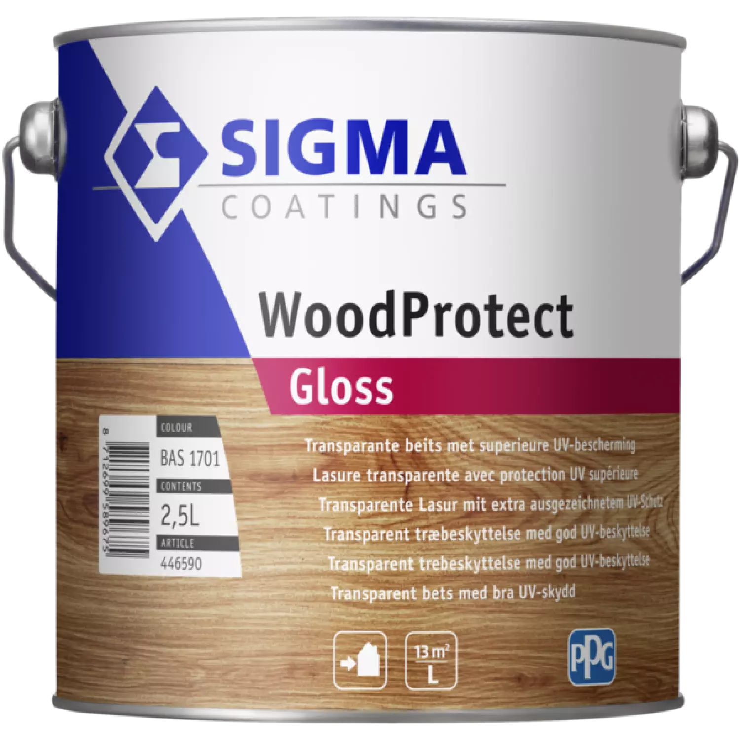 Sigma WOODPROTECT GLOSS SB BASIS Geel 1701 2,5L-image
