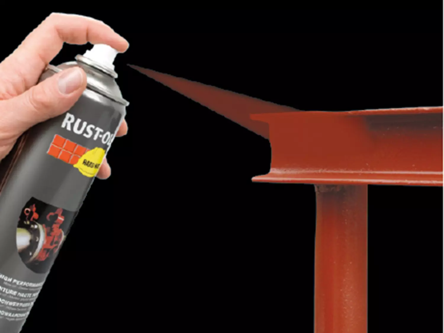 Rust-Oleum Hard Hat Topcoat Spray - zwart zijdeglans - 0,5L-image