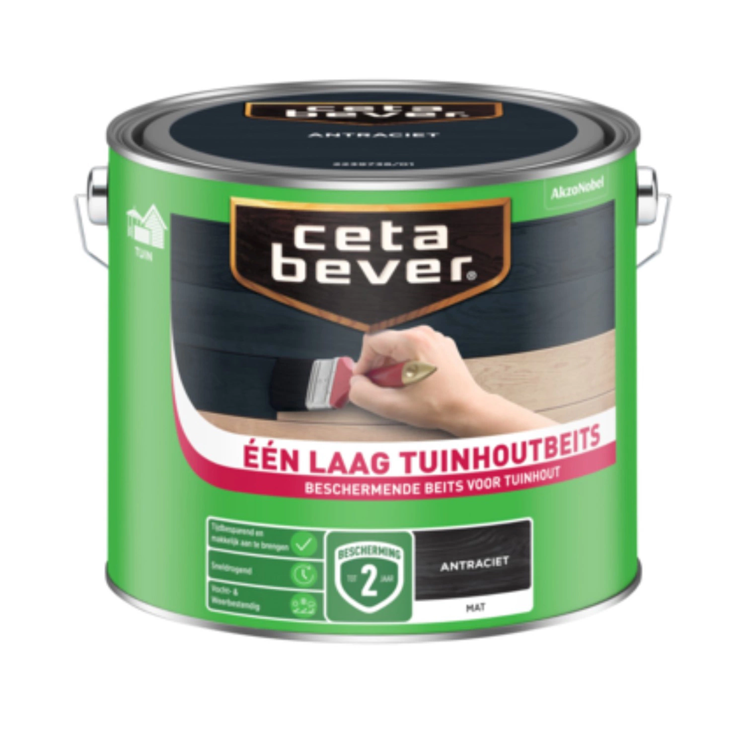 Cetabever Een Laag Tuinbeits - antraciet - 2,5L-image