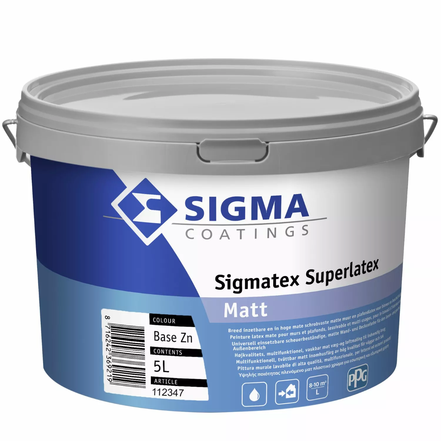 Sigma Sigmatex Superlatex Matt - op kleur gemengd - 5L - muurverf-image