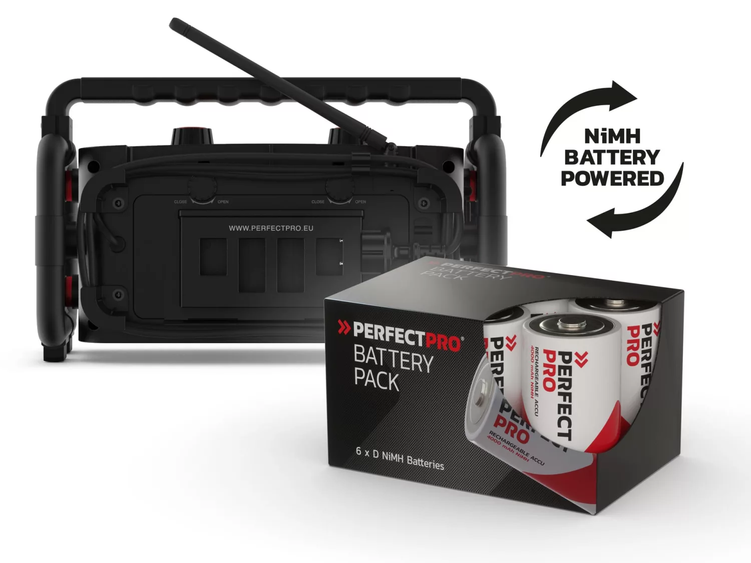 PerfectPro WS3 Workstation 3 Bouwradio - FM RDS - DAB+ - bluetooth - aux-in - werkt op netstroom & batterij-image