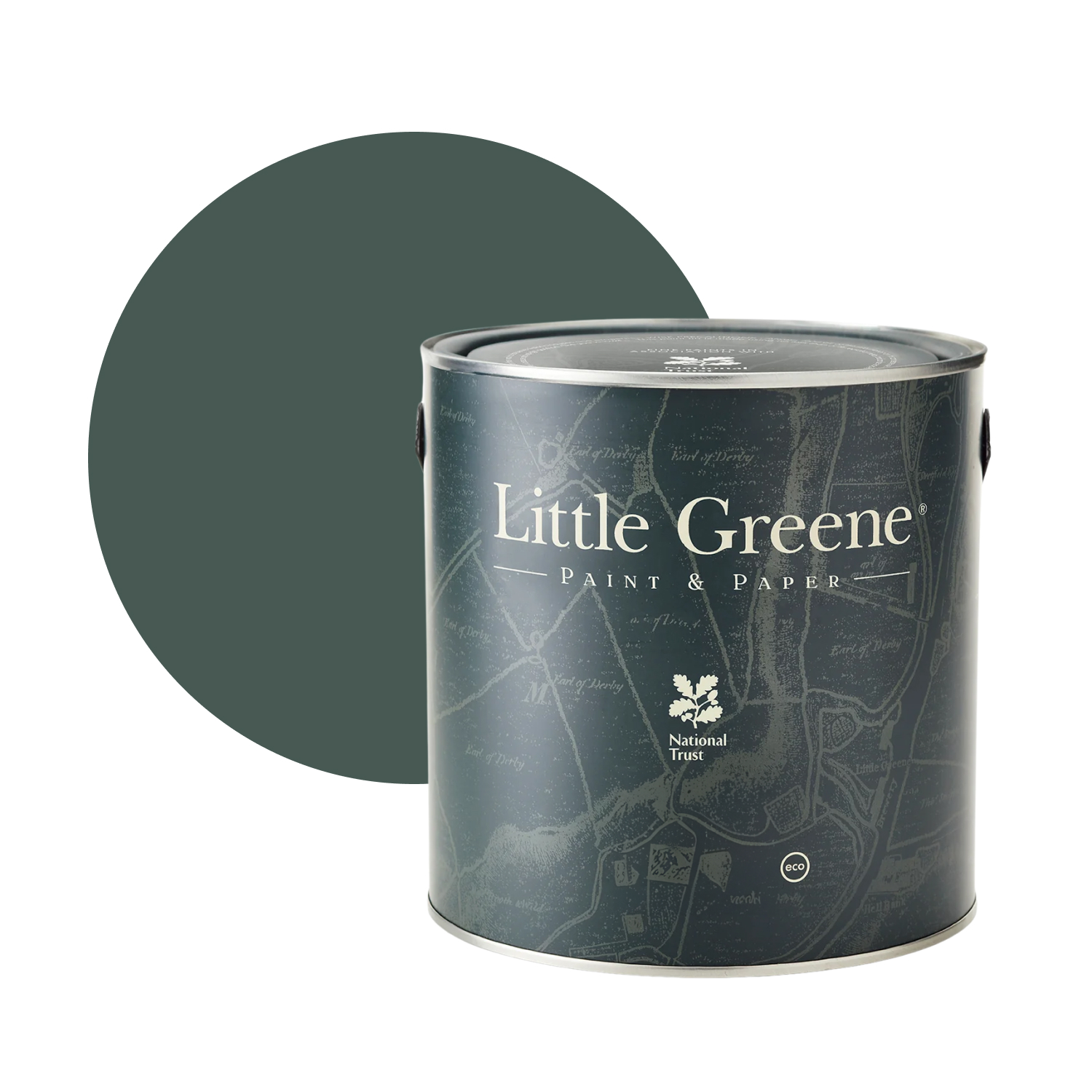 Little Greene Absolute Matt Emulsion - Three Farm Green No. 306 - 5L-image