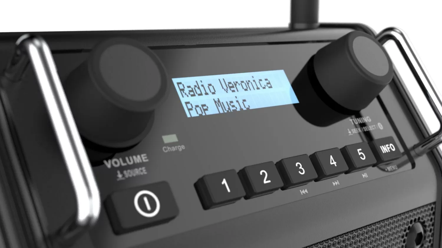 PerfectPro DABPRO2 Bouwradio - FM RDS / DAB+ - AUX-in - bluetooth - werkt op netstroom en batterij