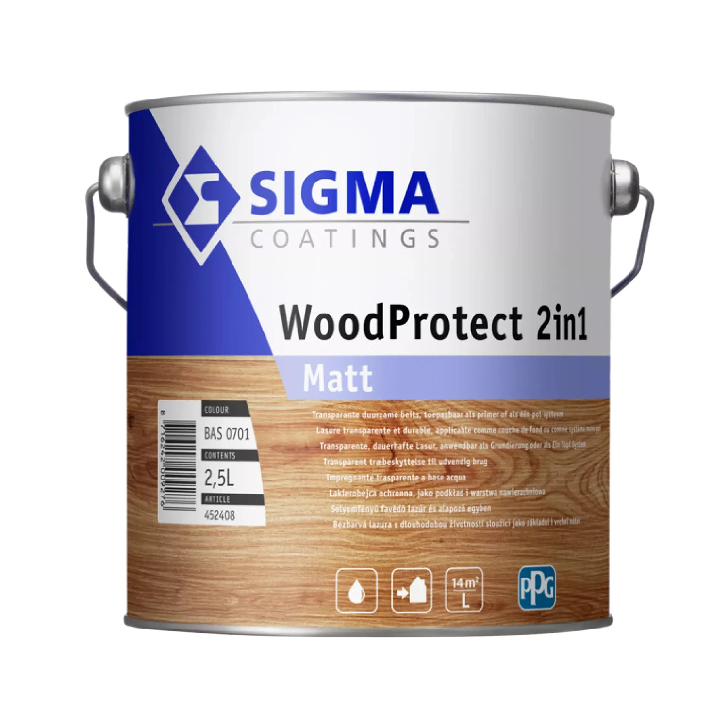 Sigma WoodProtect 2IN1 Matt - op kleur gemengd - 2,5L-image