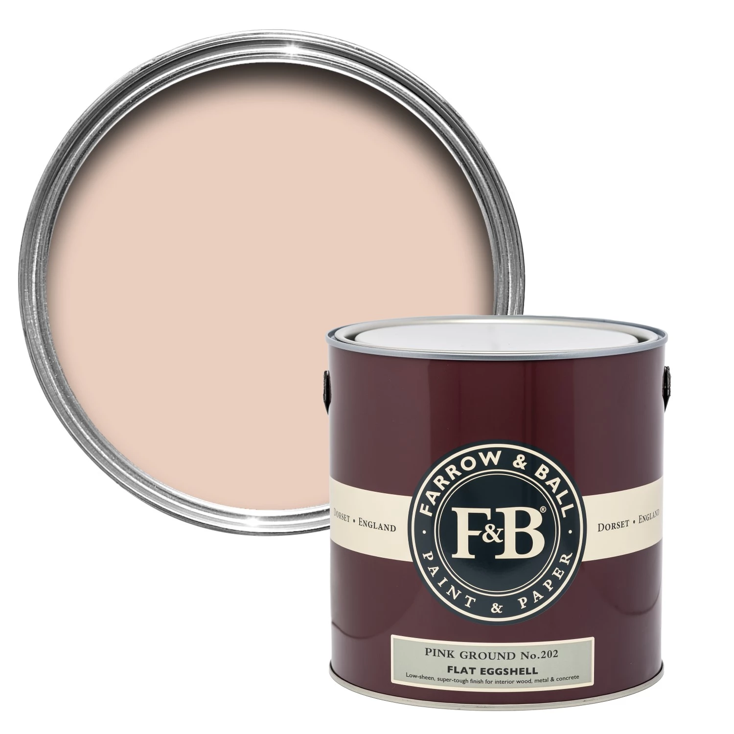 Farrow & Ball Flat Eggshell Pink Ground No.202 - 5L-image