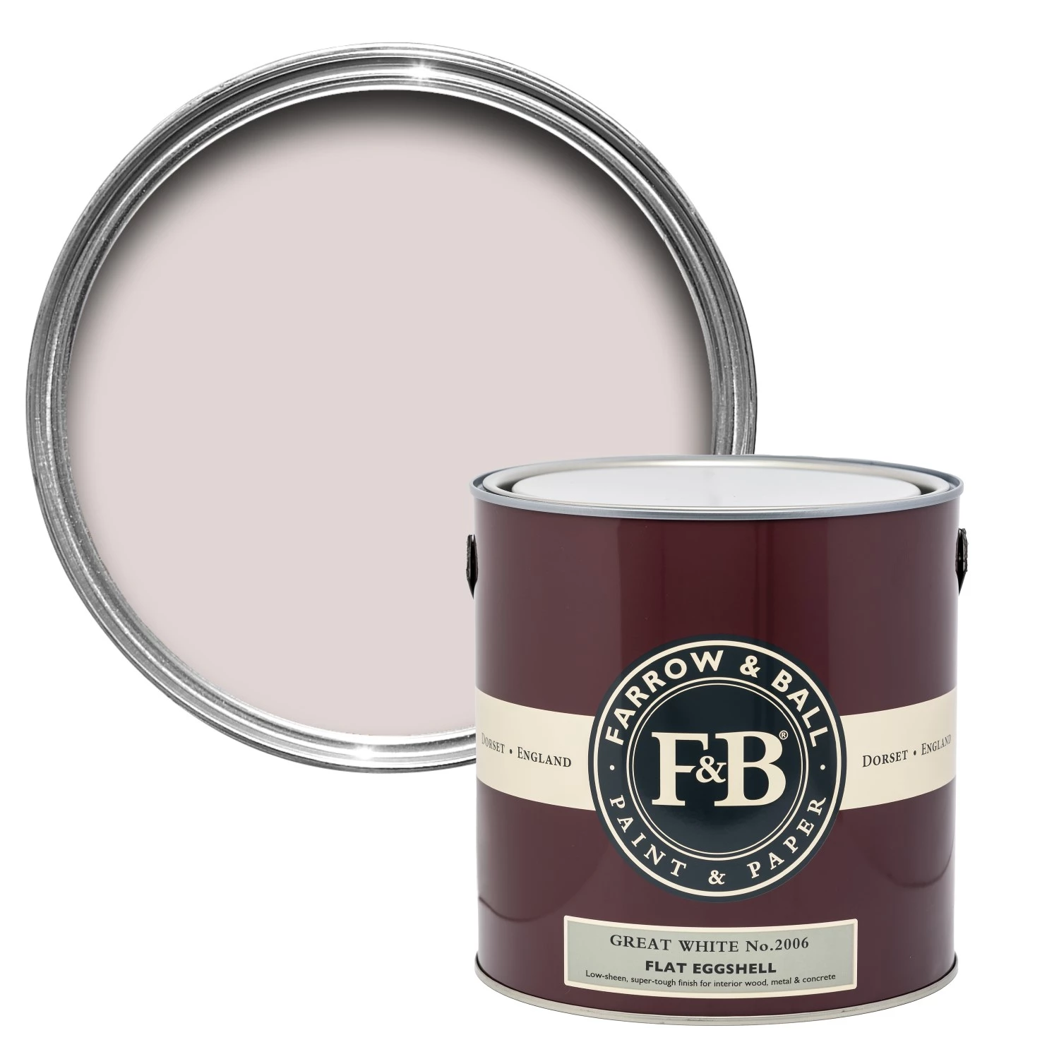 Farrow & Ball Flat Eggshell Great White No.2006 - 2,5L-image