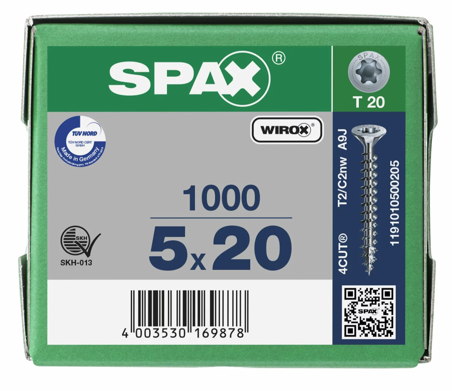 SPAX 1191010500205 Universele schroef, Verzonken kop, 5 x 20, Voldraad, T-STAR plus TX20 - WIROX - 1000 stuks-image