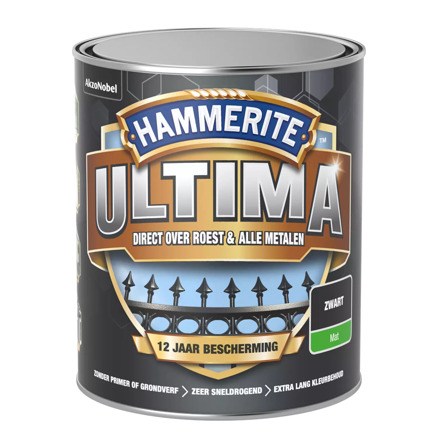 Hammerite Ultima Mat - Zwart - 0,75L-image