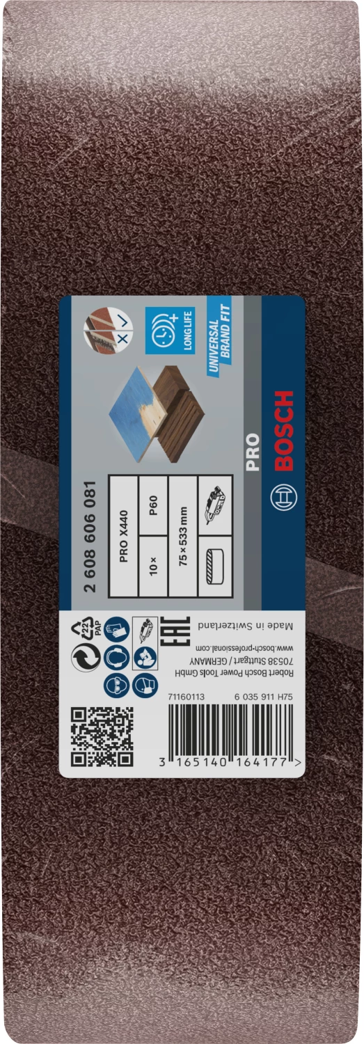 Bosch 2608606081 Schuurband X440 - K60 - 75 x 533mm (10st)-image