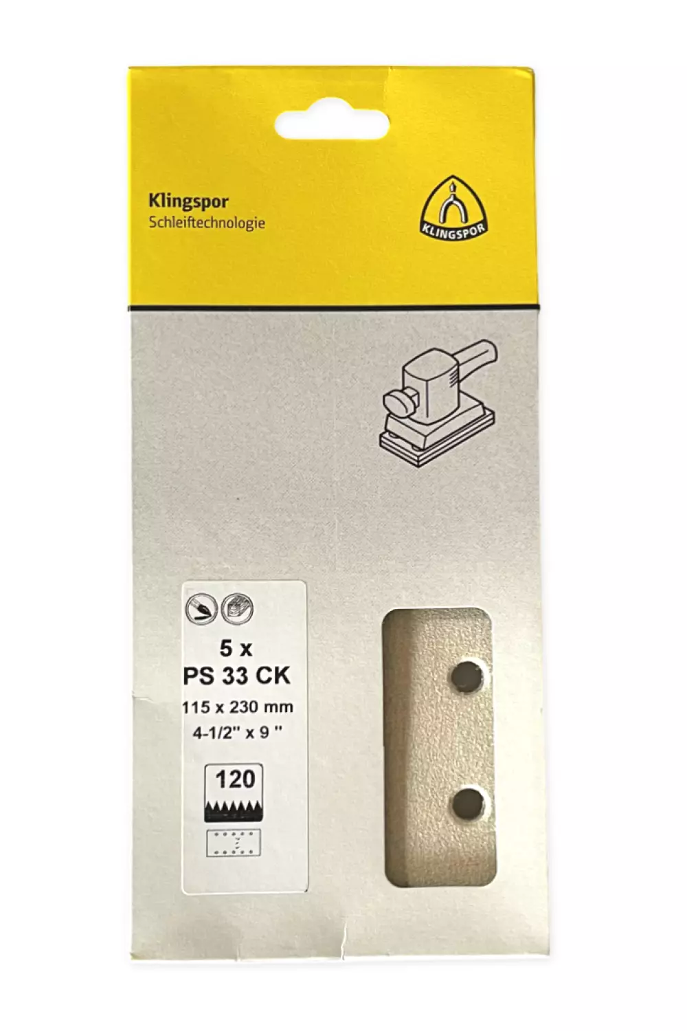Klingspor Schuurpapier Rechthoek Klit 115X230mm 5st P60-image