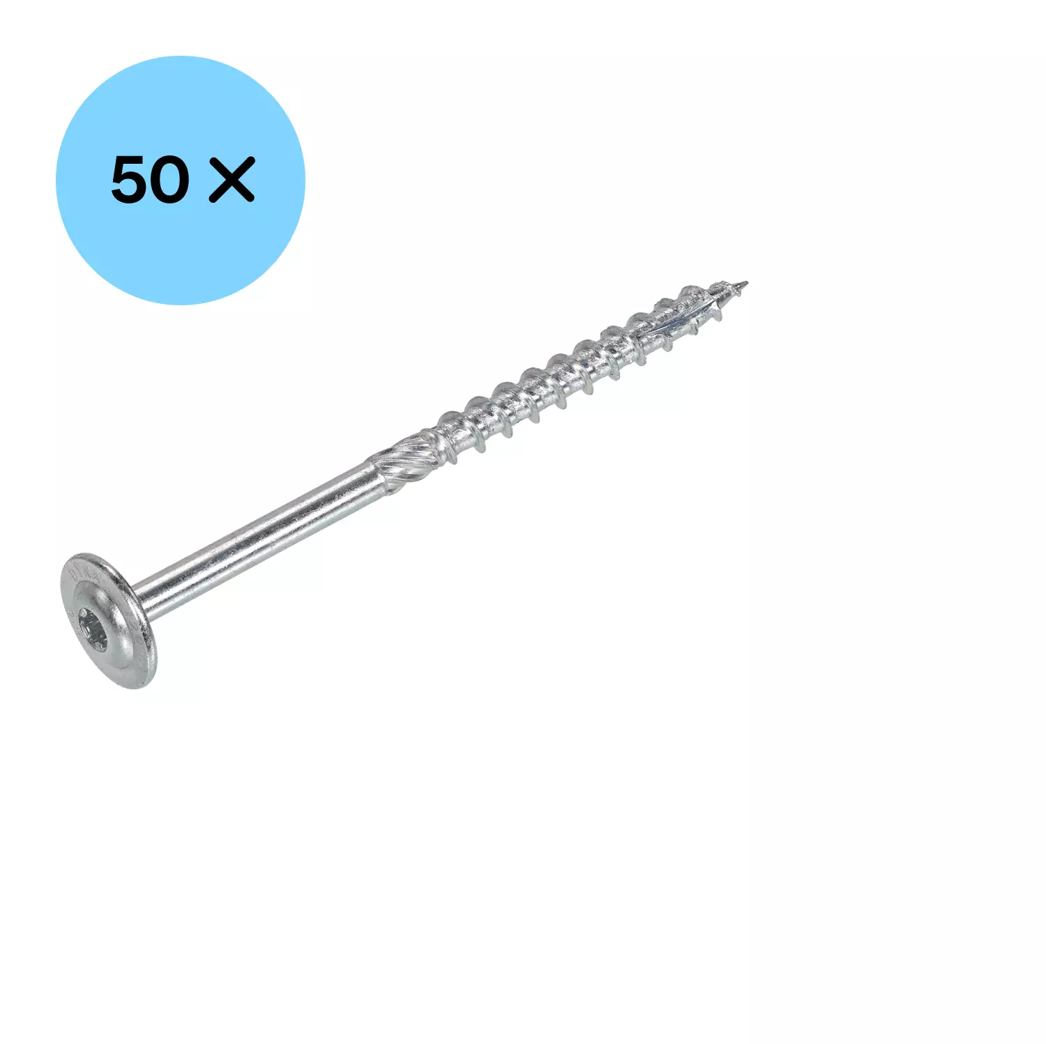 DynaPlus 0286.01.62801 Houtbouwschroef - TX40 - 8.0 x 120/60mm - Tellerkop - Deeldraad - Verzinkt (50st)-image