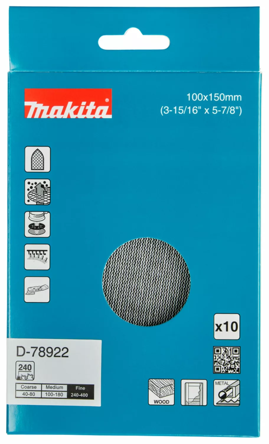 Makita D-78922 Schuurnet -  100x150mm K240-image