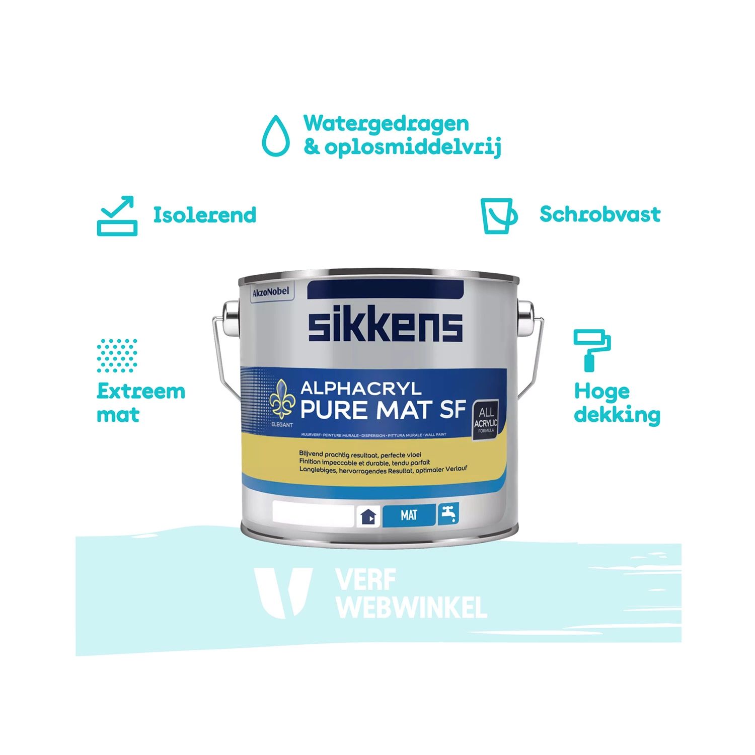 Sikkens Alphacryl Pure Mat SF - op kleur gemengd - 2,5L - muurverf-image