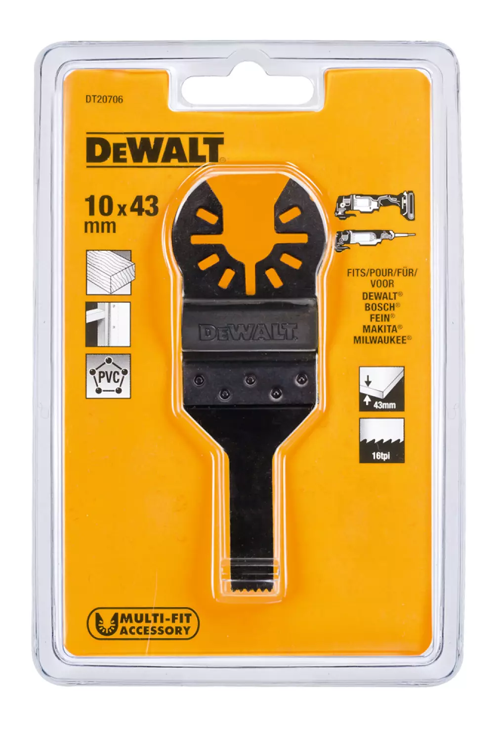 DeWALT DT20706 universeel multitool zaagblad voor hout - 10mm-image