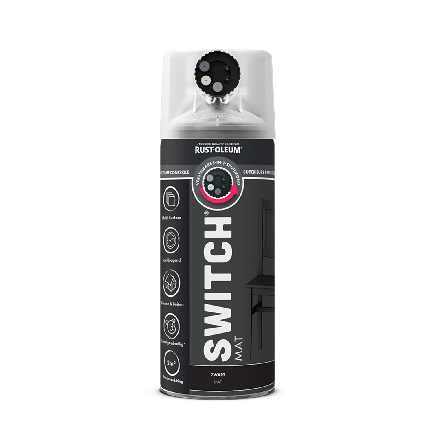 Rust-Oleum Switch Spuitlak - Mat Zwart - 400ml-image