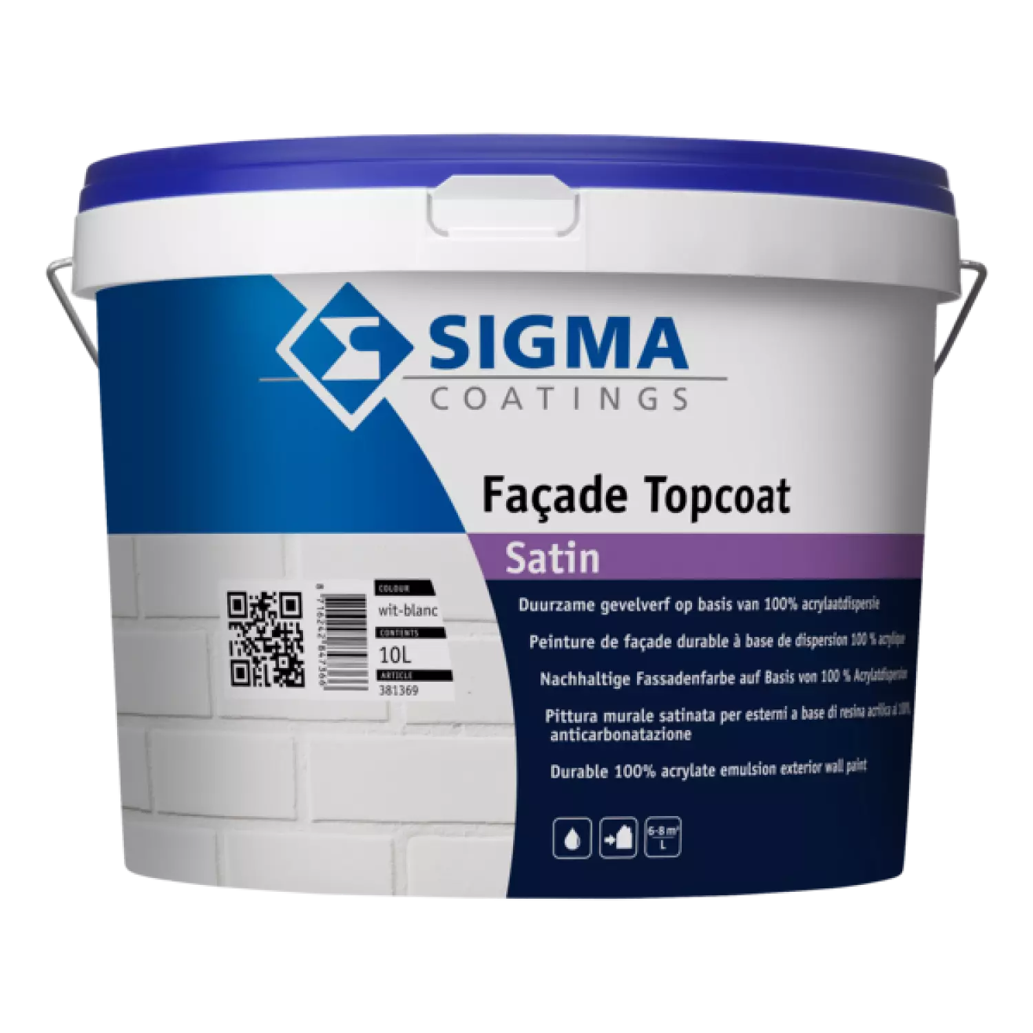 Sigma Facade Topcoat Satin Wit 10 L-image