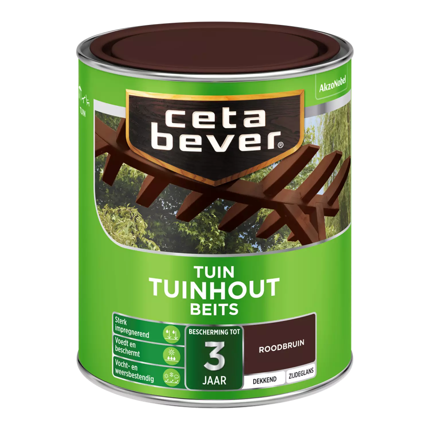 Cetabever Dekkende Tuinhout Beits - Roodbruin - 750ml-image