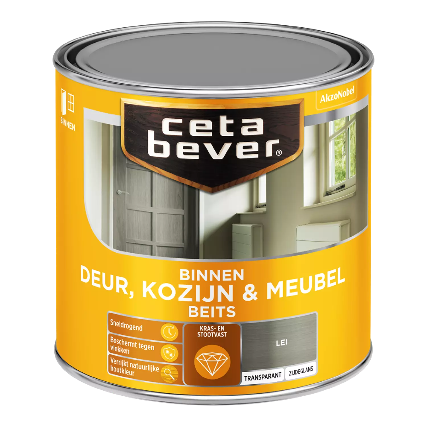 Cetabever Binnenbeits Deuren & Kozijnen Transparant Zijdeglans - Lei - 250ml-image