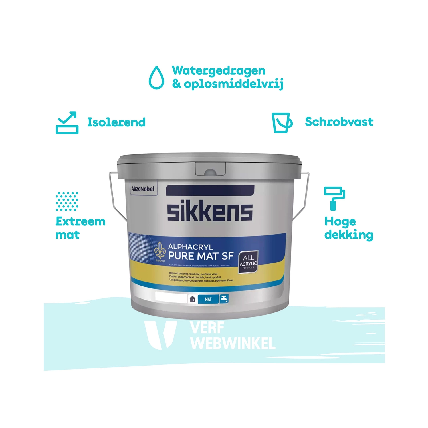 Sikkens Alphacryl Pure Mat SF - op kleur gemengd - 5L - muurverf-image